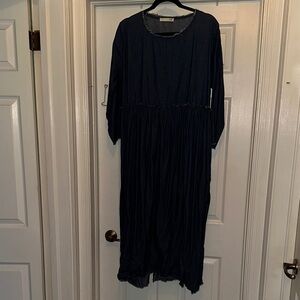 Long Sleeve Distressed Jean Dress XL